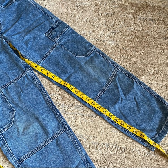 Empyre Vintage Look Cargo Jeans Pants Wide Leg Pockets Medium Wash: 26 - Picture 4 of 13